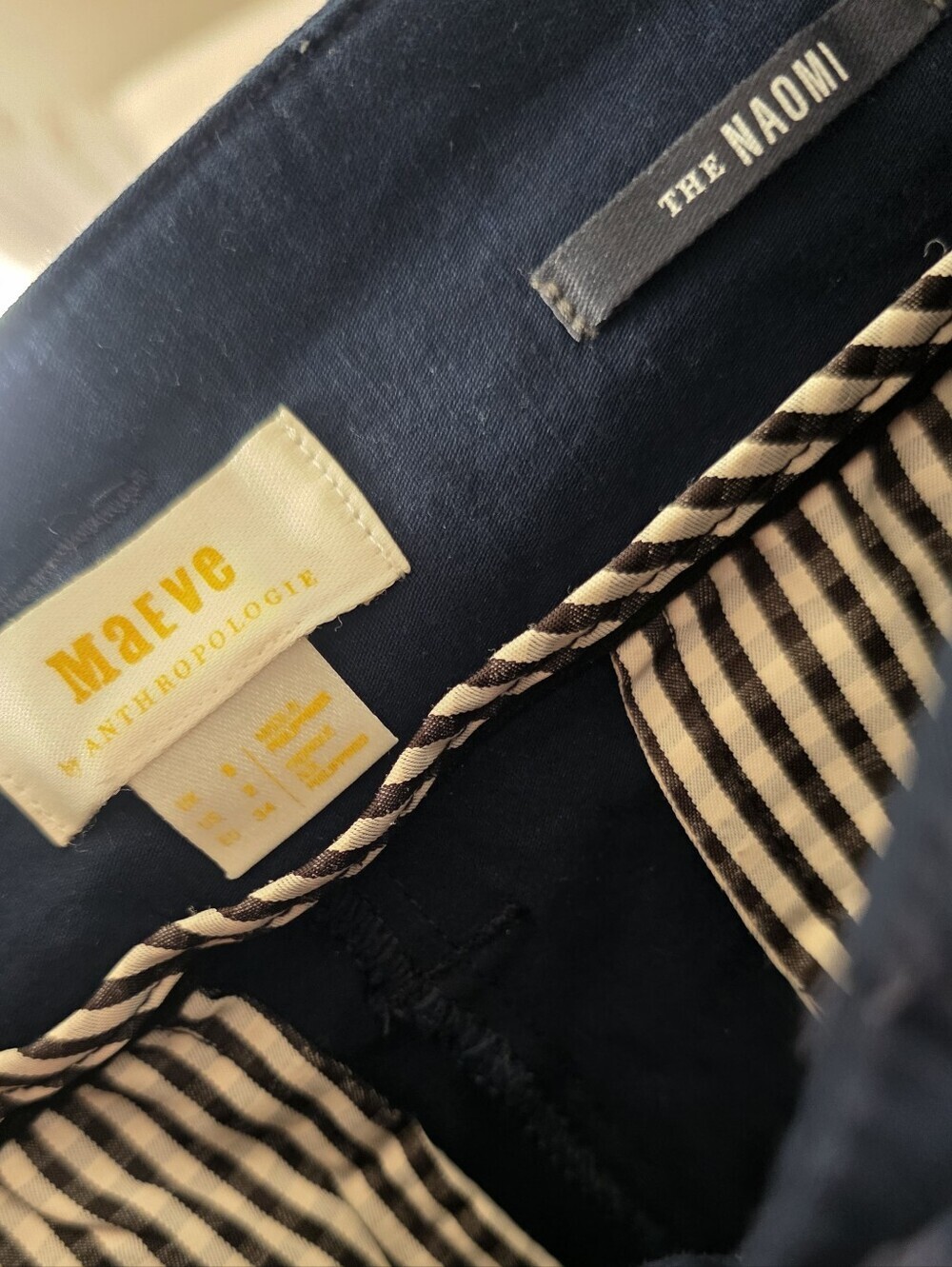 Maeve Anthropologie The Naomi Wide Leg High Waist Navy Pants Sz 6 - Picture 2 of 6